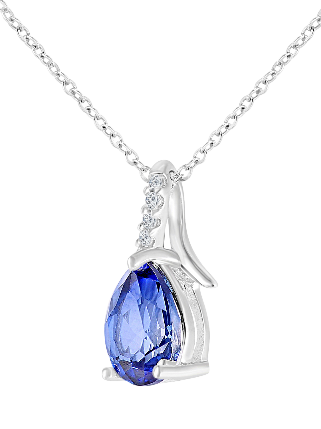 Product image 2 of 4, which shows Mogul 9ct White Gold Tanzanite Diamond Pendant