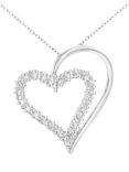 Mogul 9ct White Gold Open Heart Diamond Pendant