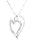 Mogul 9ct White Gold Open Heart Diamond Pendant