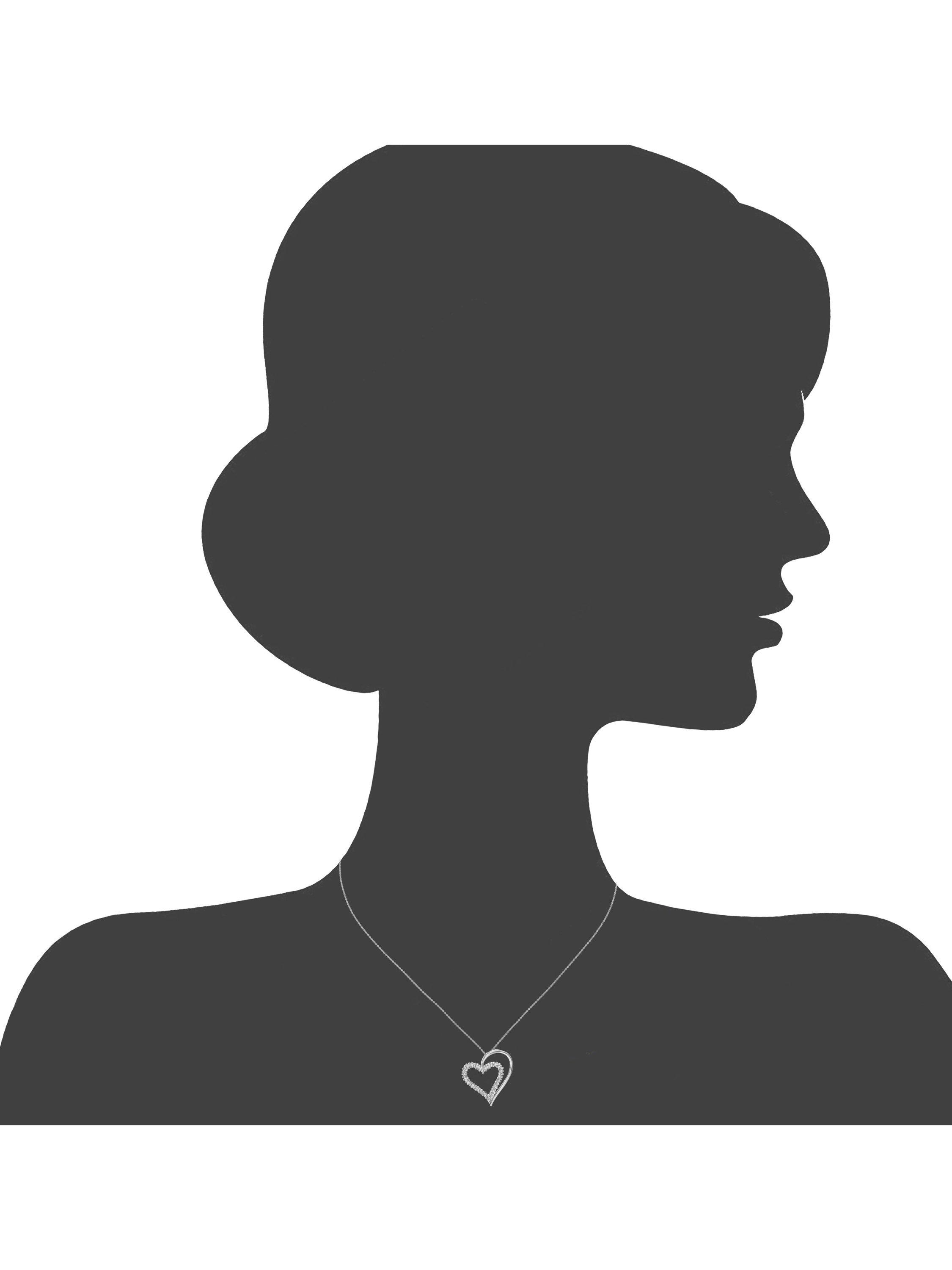 Product image 3 of 4, which shows Mogul 9ct White Gold Open Heart Diamond Pendant