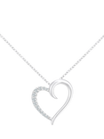 Mogul 9ct White Gold Pavé Diamond Heart Pendant