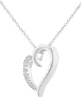 Mogul 9ct White Gold Pavé Diamond Heart Pendant