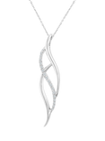 Mogul 9ct White Gold Diamond Twist Pendant