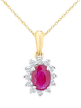 Mogul 9ct Yellow Gold Ruby and Diamond Pendant