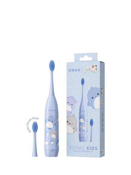 Ordo Squishmallows Samir Sonic Kids Battery Toothbrush, Blue, Blue