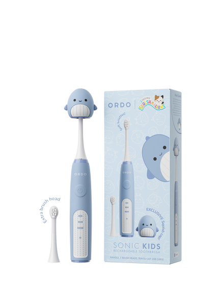Ordo Squishmallows Samir Sonic Kids Toothbrush, Blue, Blue