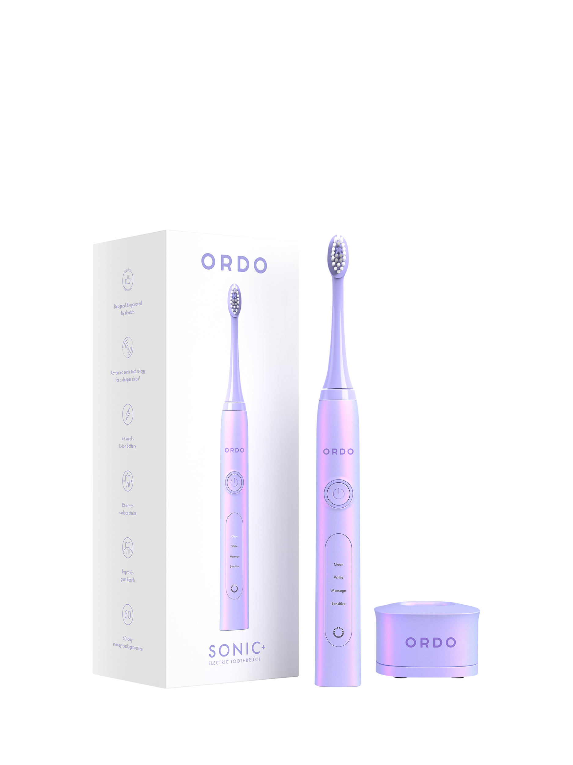 Product image 1 of 6, which shows Ordo Sonic+ Electric Toothbrush, Pearl Violet