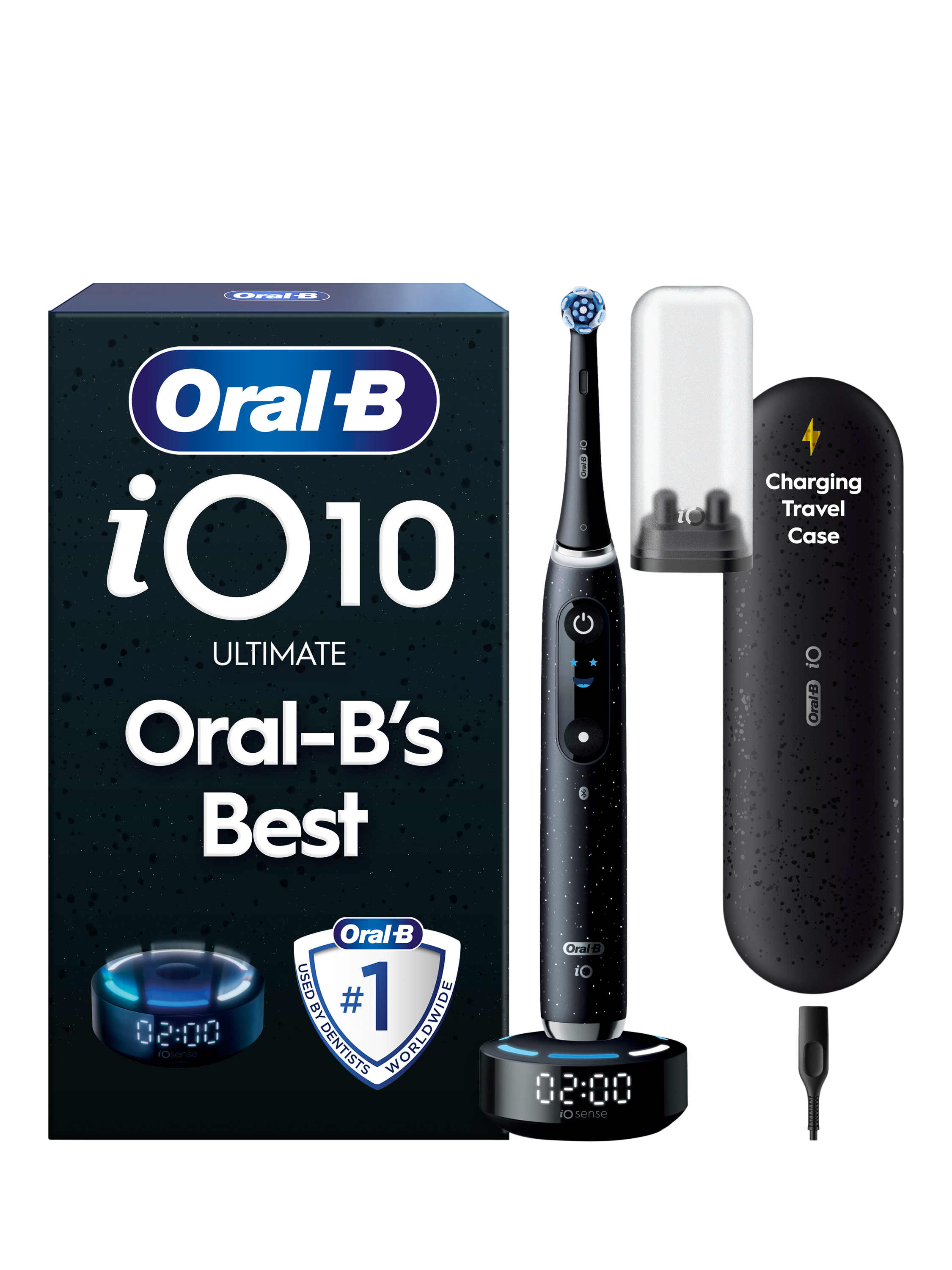 Product image 1 of 9, which shows Oral-B iO10 Electric Toothbrush, Black