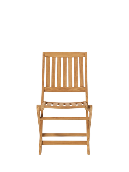 John Lewis Classic Teak Wood Folding Garden Dining Chairs, Set of 2, Natural, Teak