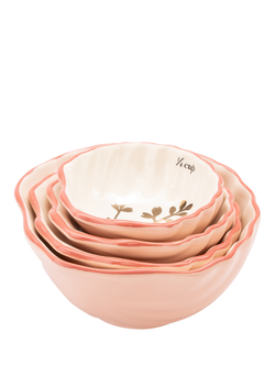 Yvonne Ellen Shell Stoneware Measuring Cups, Set of 4, Pink, Multi