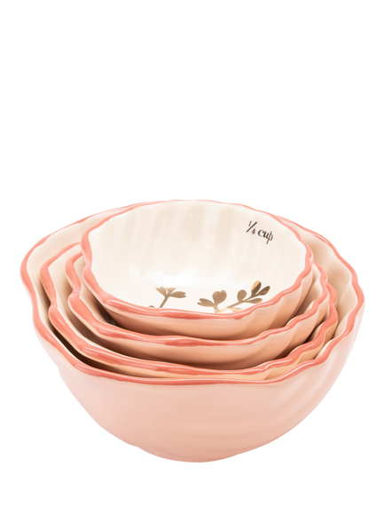 Yvonne Ellen Shell Stoneware Measuring Cups, Set of 4, Pink, Multi