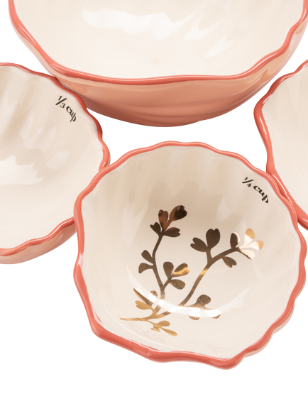 Yvonne Ellen Shell Stoneware Measuring Cups, Set of 4, Pink - view 2, Multi