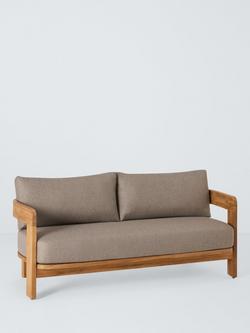 John Lewis Terra Teak Wood 2-Seater Garden Sofa, Teak