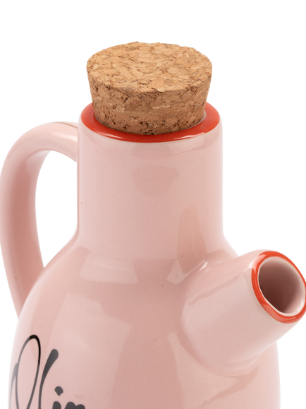 Yvonne Ellen Striped Stoneware Olive Oil Pourer, Pink - view 2, Multi