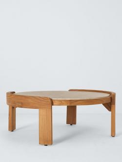 John Lewis Terra Teak Wood Round Garden Coffee Table, 90cm, Teak