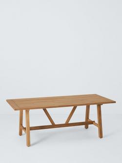 John Lewis Farmhouse Teak Wood Rectangular Garden Dining Table, 210cm, Natural, Teak