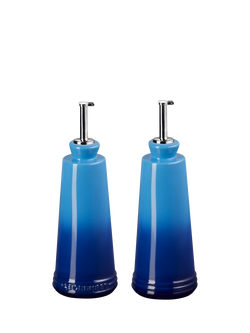 Le Creuset Stoneware Oil & Vinegar Bottles, Set of 2, 330ml, Azure