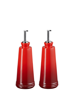 Le Creuset Stoneware Oil & Vinegar Bottles, Set of 2, 330ml, Cerise