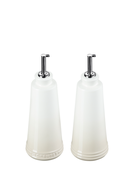 Le Creuset Stoneware Oil & Vinegar Bottles, Set of 2, 330ml - view 2, Meringue