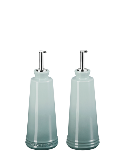 Le Creuset Stoneware Oil & Vinegar Bottles, Set of 2, 330ml, Sea Salt