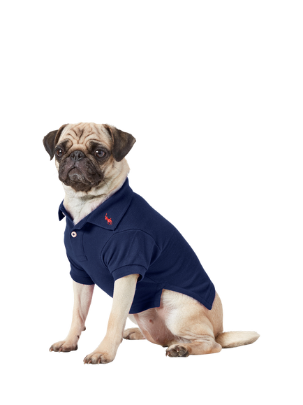 Polo Ralph Lauren Cotton Mesh Dog Polo Shirt, Blue Navy, Navy/Multi
