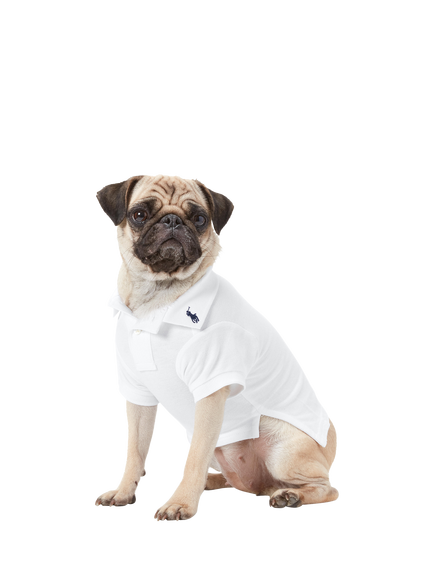 Polo Ralph Lauren Cotton Mesh Dog Polo Shirt, Blue Navy, White/Multi