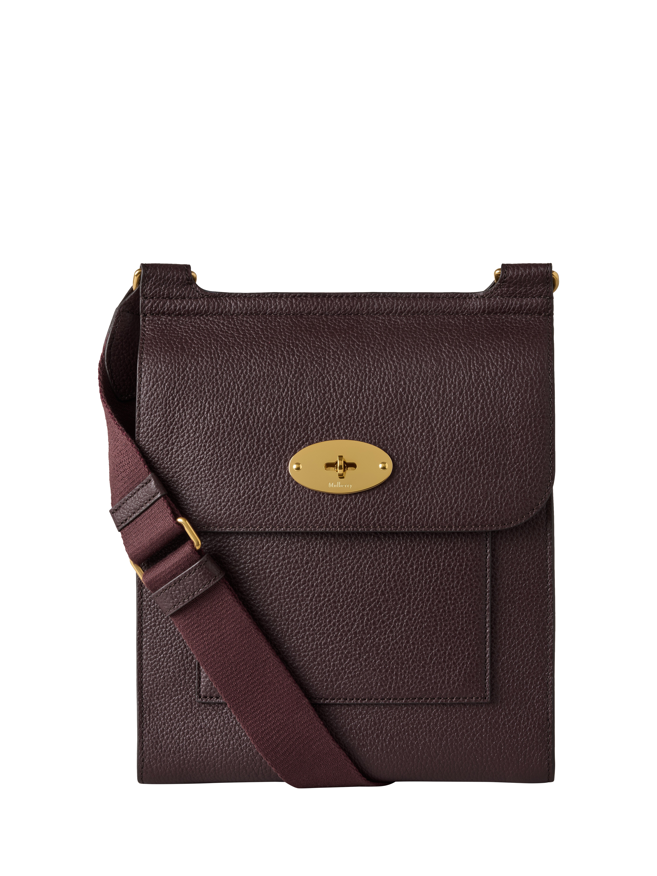Mulberry Antony Classic Grain Leather Messenger Bag, Oxblood