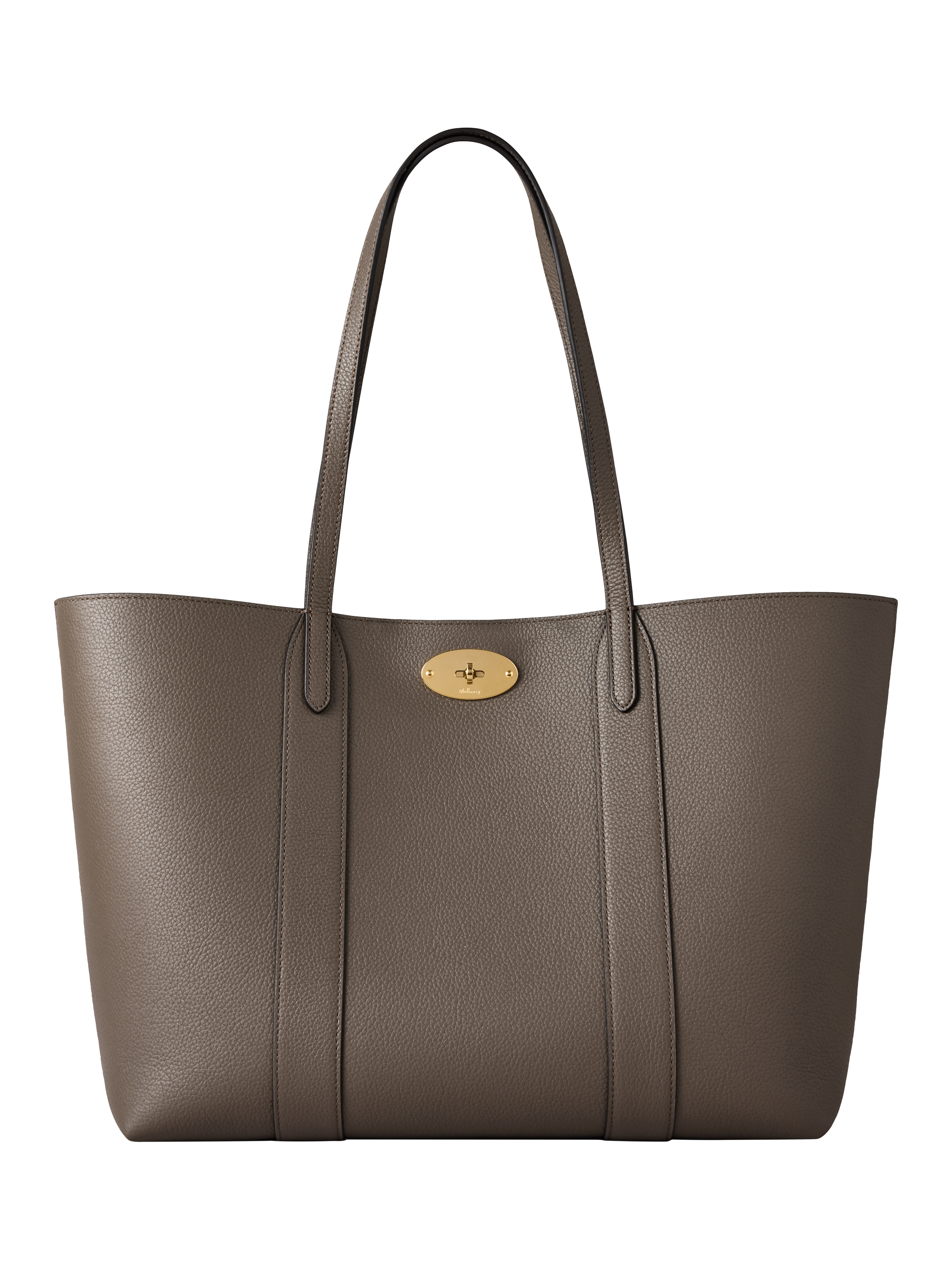 Product image 1 of 5, which shows Mulberry Bayswater Small Classic Grain Leather Tote Bag, Clay