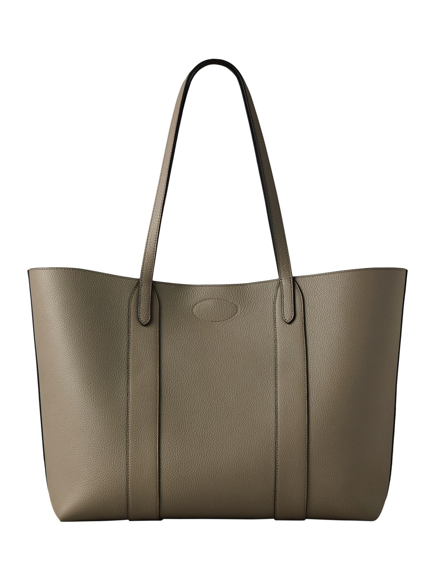 Product image 2 of 3, which shows Mulberry Bayswater Small Classic Grain Leather Tote Bag, Linen Green