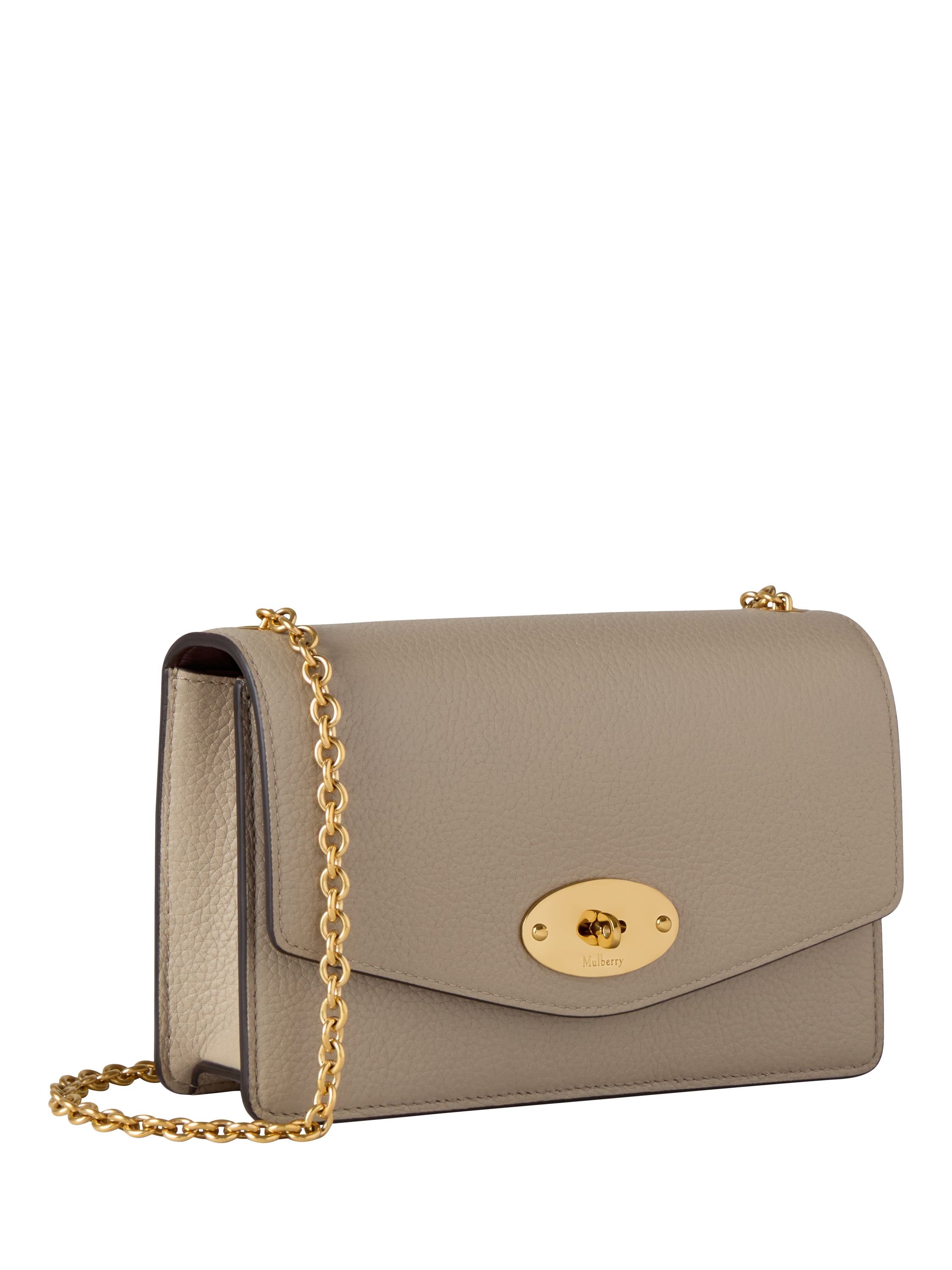 Product image 3 of 5, which shows Mulberry Small Darley Small Classic Grain Leather Clutch Bag, Dune
