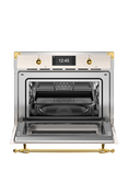 Bertazzoni FHER4077MTAG3 Combination Microwave Oven, Ivory And Gold Trim