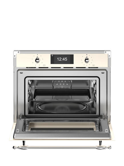 Bertazzoni Heritage Series FHER4077MTAX3 Built-in Combination Microwave, Ivory and Chrome - view 2, Ivory And Chrome
