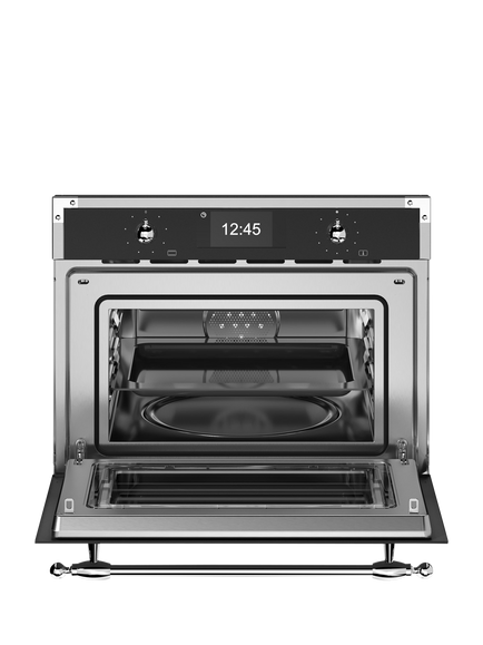 Bertazzoni Heritage Series FHER4077MTNX3 Built-in Combination Microwave, Black and Chrome - view 2, Black And Chrome