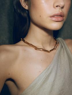 Shyla Chunky Link Necklace, Gold - view 2, Gold