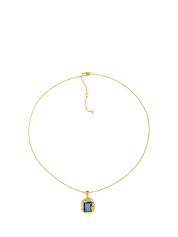 Shyla Medina Square Crystal Necklace, Gold/Blue