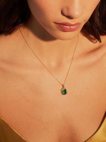Shyla Medina Crystal Necklace, Gold - view 2, Gold