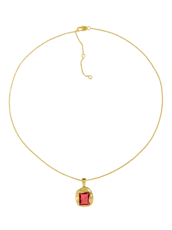 Shyla Medina Square Crystal Necklace, Gold/Pink