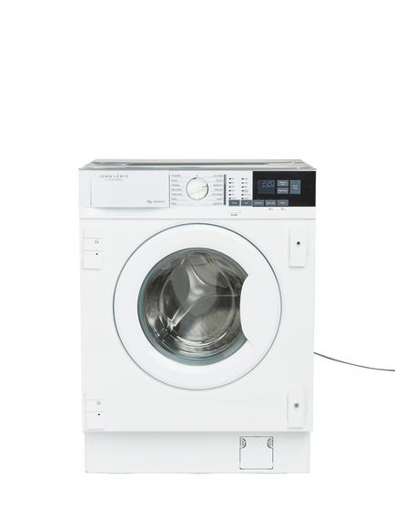 John Lewis JLBIWM1417 Integrated Washing Machine, 7kg Load, 1400rpm Spin, White, White