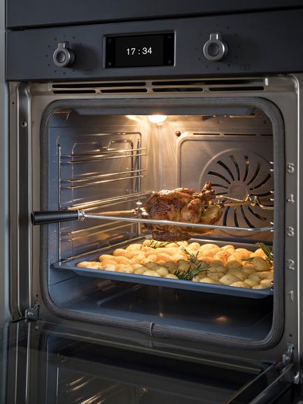Bertazzoni Professional Series FPRO6117PTN3 60cm Built-in Self Cleaning Electric Single Oven, Carbonio - view 2, Carbonio