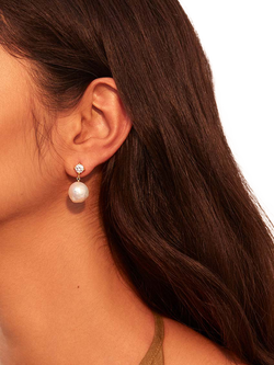 Shyla Cassandra Crystal Drop Earrings, Gold - view 2, Gold