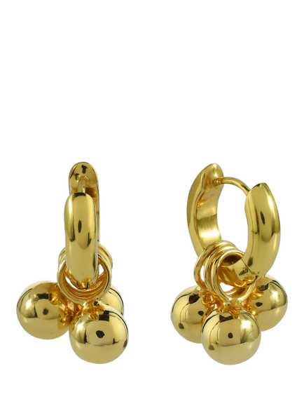 Shyla Delphine Beaded Hoop Earrings, Gold, Gold