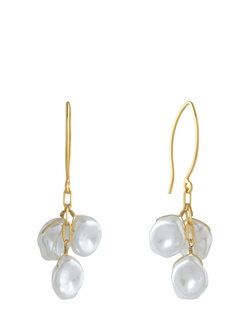 Shyla Aether Pearl Drop Earrings, White, White