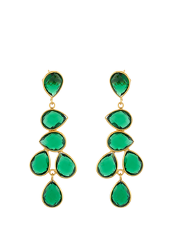 Shyla Sheena Statement Oval Drop Earrings, Gold, Gold