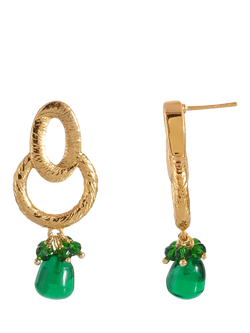 Shyla Sorell Drop Hoop Earrings, Emerald - view 2, Emerald