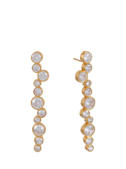 Shyla Tier Crystal Drop Earrings, Clear, Clear