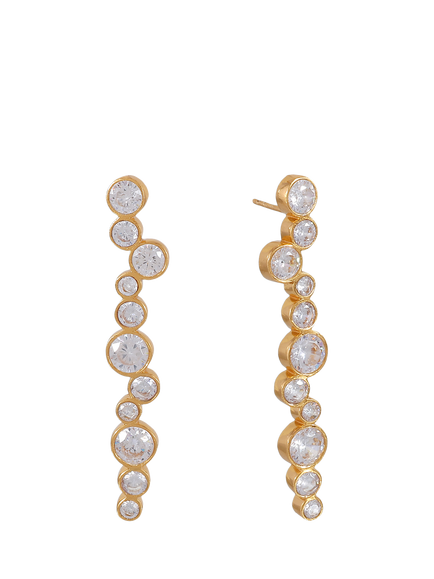 Shyla Tier Crystal Drop Earrings, Clear, Clear
