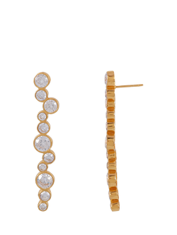 Shyla Tier Crystal Drop Earrings, Clear - view 2, Clear