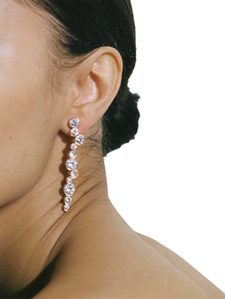 Shyla Tier Crystal Drop Earrings, Clear - view 2, Clear