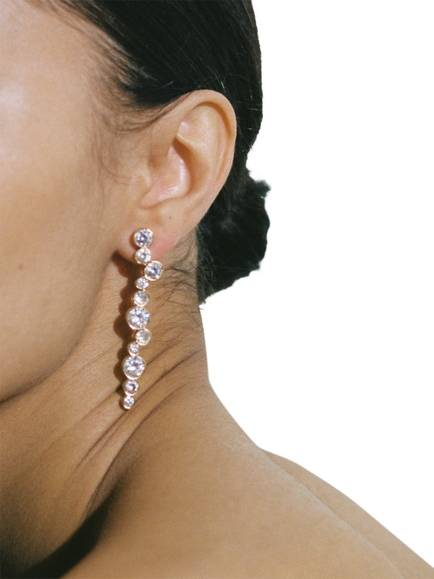 Shyla Tier Crystal Drop Earrings, Clear - view 2, Clear