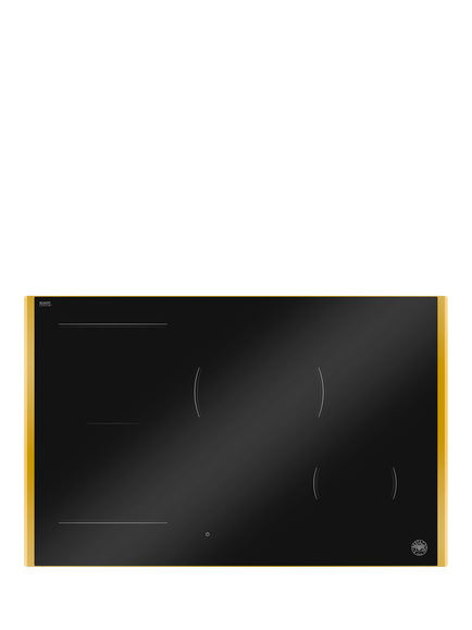 Bertazzoni P784I1M30GP 78cm Induction Hob, Black and Gold, Black And Gold